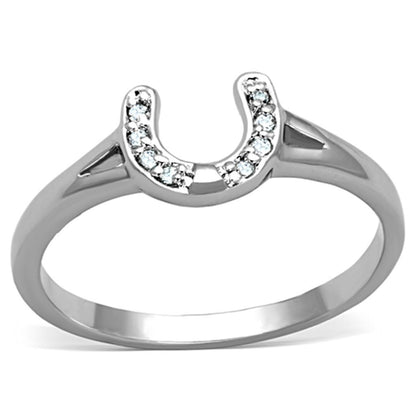 3W762 - Rhodium Brass Ring with AAA Grade CZ  in Clear-0
