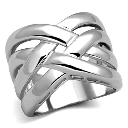 3W784 - Rhodium Brass Ring with No Stone-0