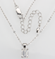 LOS896 - Rhodium 925 Sterling Silver Chain Pendant with AAA Grade CZ  in Clear-2