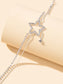 Rhinestone Silver Chain Star Charm Anklet Layered Boho Beach Ankle Bracelet Gift-2