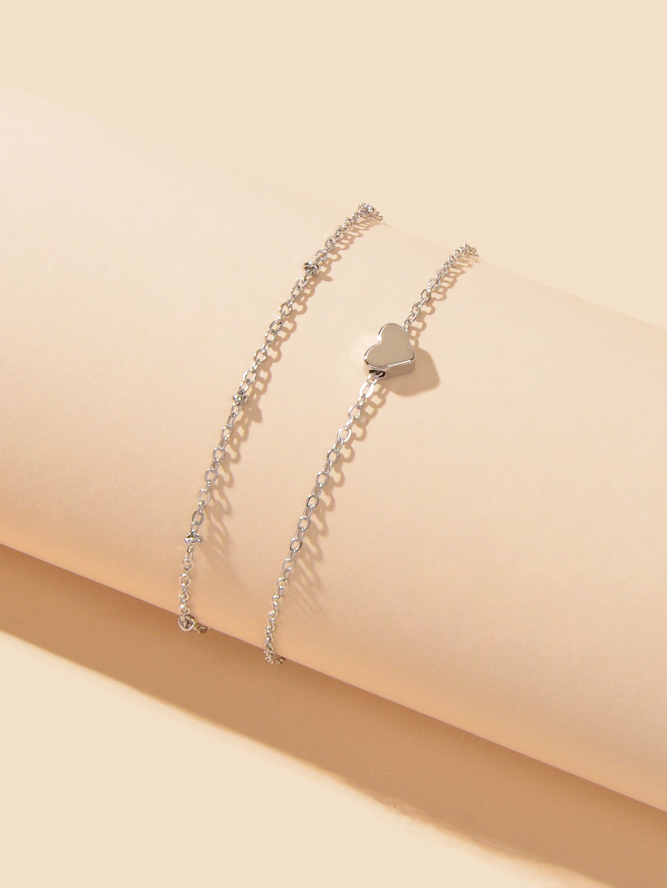 Womens Layered Chain Heart Anklet Foot Chain Beach Ankle Jewellery Bracelet Gift-2