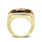 LO5M013- Brass Ring with Epoxy  in Jet Gold Plated-2