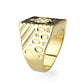LO5M015- Brass Ring with Epoxy  in Jet Gold Plated-3