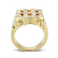 LO5M018-  Brass Ring with Top Grade Crystal  in Clear Gold Plated-2