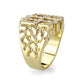 LO5M018-  Brass Ring with Top Grade Crystal  in Clear Gold Plated-3