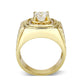 LO5M020-  Brass Ring with  CZ  in Clear Gold Plated-2