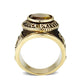 LO5M021 -Ion Gold Plated  Brass Ring with Tiger Eye Stone-2