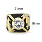 LO5M024 -Ion Gold Plated  Brass Ring with Clear CZ Stone-1