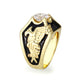 LO5M024 -Ion Gold Plated  Brass Ring with Clear CZ Stone-3