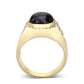 LO5M025-Ion Gold Plated  Brass Ring with Black Onyx-2