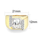 LO5M027-Ion Gold  Plated  Brass Ring with Clear CZ-1