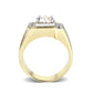 LO5M027-Ion Gold  Plated  Brass Ring with Clear CZ-2
