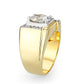 LO5M027-Ion Gold  Plated  Brass Ring with Clear CZ-3