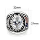 LO5M028-Rhodium  Plated  Brass Ring with Clear CZ-1