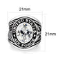 LO5M030-Rhodium Plated  Brass Ring with  Clear CZ-1