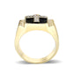 LO5M031-Ion Gold  Plated  Brass Ring with Clear CZ-2