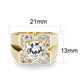 LO5M032-Ion Gold  Plated  Brass Ring with  Clear CZ-1