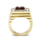 LO5M033-Ion Gold  Plated  Brass Ring with  Synthetic Glass Siam-2