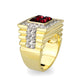 LO5M033-Ion Gold  Plated  Brass Ring with  Synthetic Glass Siam-3