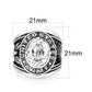 LO5M035-Rhodium Plated  Brass Ring with  CZ Clear-1