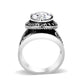 LO5M035-Rhodium Plated  Brass Ring with  CZ Clear-2