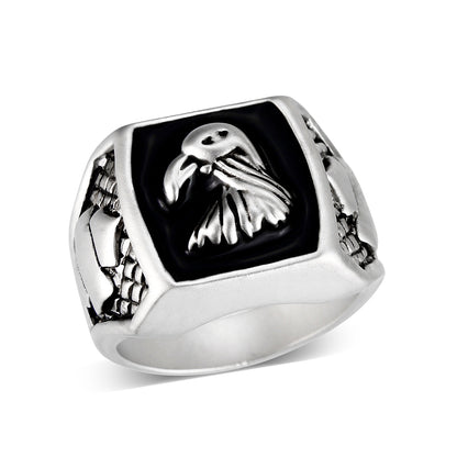 LO5M038-Rhodium Plated  Brass Ring with  No Stone-0