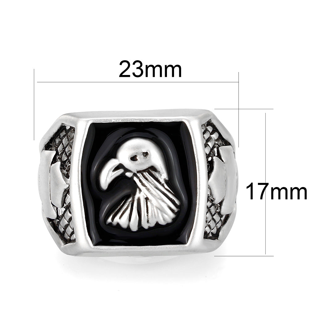 LO5M038-Rhodium Plated  Brass Ring with  No Stone-1