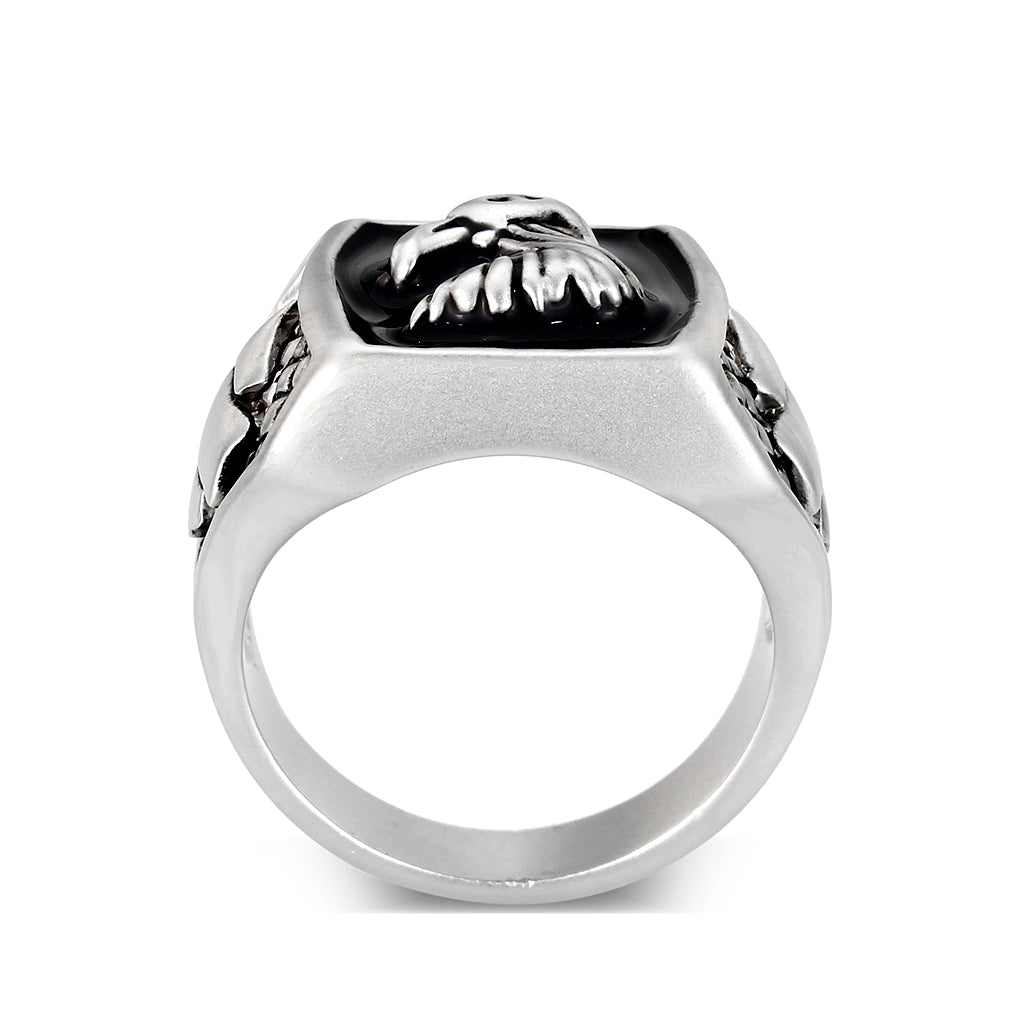 LO5M038-Rhodium Plated  Brass Ring with  No Stone-2