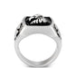 LO5M038-Rhodium Plated  Brass Ring with  No Stone-2