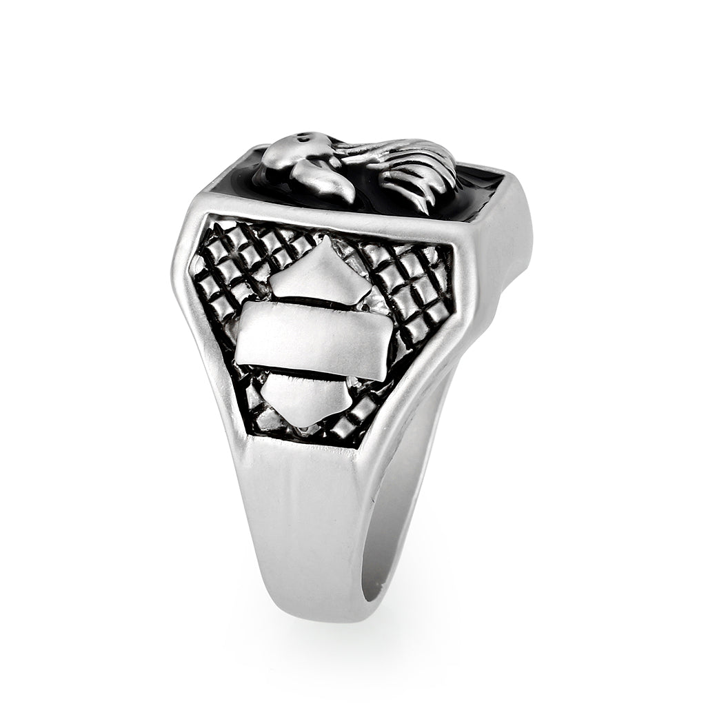 LO5M038-Rhodium Plated  Brass Ring with  No Stone-3