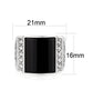 LO5M039-Rhodium Plated  Brass Ring with  Onyx-1