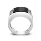 LO5M039-Rhodium Plated  Brass Ring with  Onyx-2