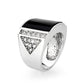 LO5M039-Rhodium Plated  Brass Ring with  Onyx-3