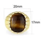 LO5M072 - IP Gold(Ion Plating )Brass Ring with Tiger Eye-1