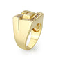 LO5M086 - Ion Gold Plating Brass Ring with AAA Grade CZ  in Clear-3