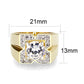 LO5M087 - Ion Gold Plating Brass Ring with AAA Grade CZ  in Clear-1