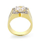 LO5M087 - Ion Gold Plating Brass Ring with AAA Grade CZ  in Clear-2