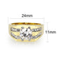 LO5M090 - Ion Gold Plating Brass Ring with AAA Grade CZ  in Clear-1