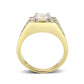 LO5M090 - Ion Gold Plating Brass Ring with AAA Grade CZ  in Clear-2