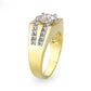 LO5M090 - Ion Gold Plating Brass Ring with AAA Grade CZ  in Clear-3