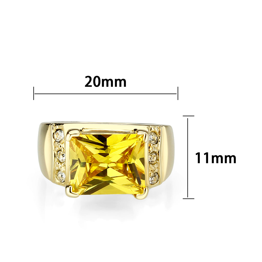 LO5W101- IP Gold Plated Ring with CZ In Topaz-1