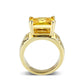 LO5W101- IP Gold Plated Ring with CZ In Topaz-2
