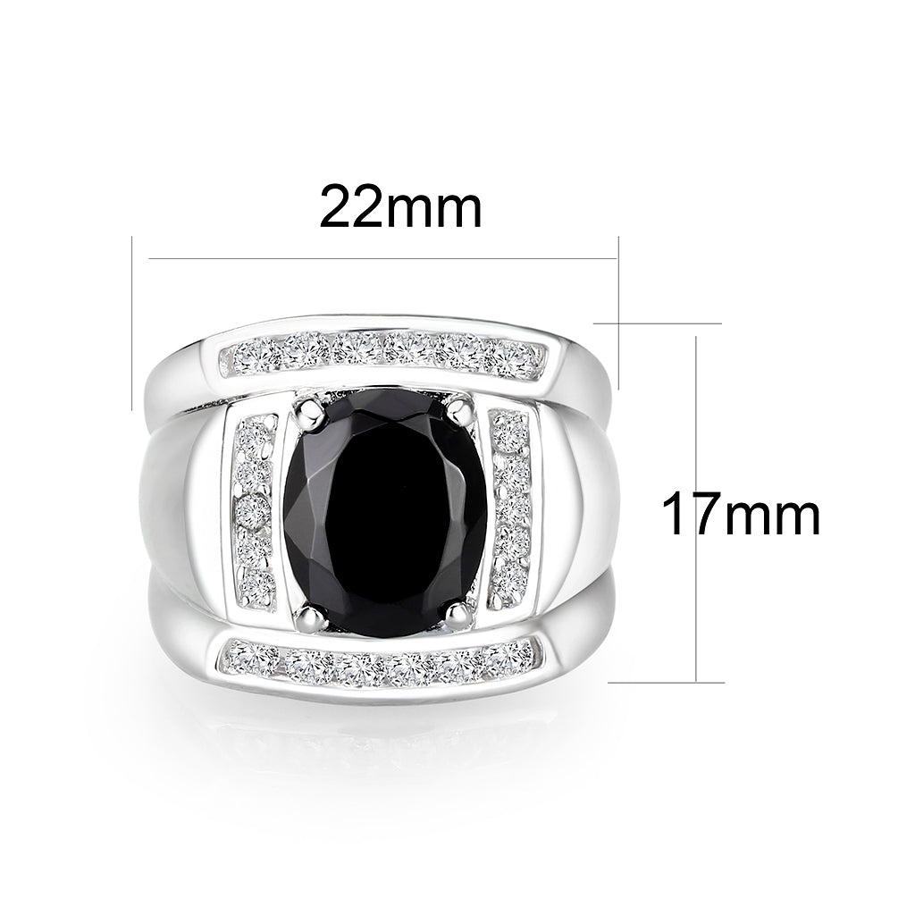 LO5S159- Sterling Silver   Ring with AAA Grade CZ   High Polished(No Plated)-1