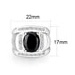 LO5S159- Sterling Silver   Ring with AAA Grade CZ   High Polished(No Plated)-1