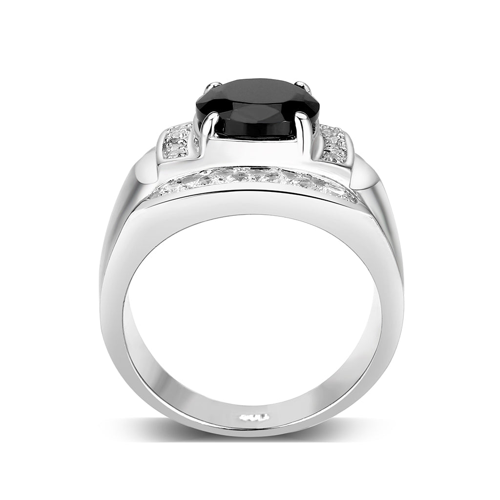 LO5S159- Sterling Silver   Ring with AAA Grade CZ   High Polished(No Plated)-2
