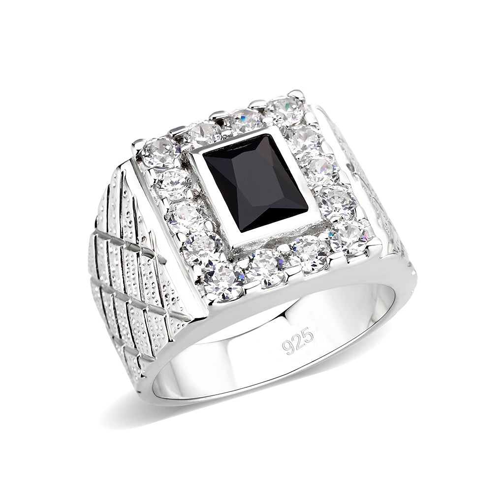 LO5S160- Sterling Silver   Ring with AAA Grade CZ   High Polished(No Plated)-0
