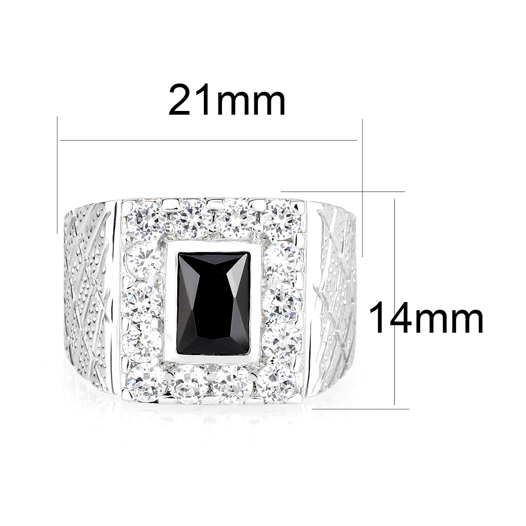 LO5S160- Sterling Silver   Ring with AAA Grade CZ   High Polished(No Plated)-1