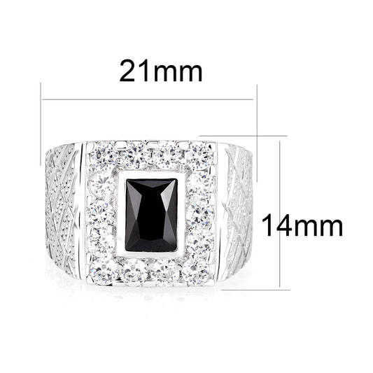 LO5S160- Sterling Silver   Ring with AAA Grade CZ   High Polished(No Plated)-1