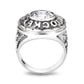 LO5S162- Sterling Silver   Ring with Clear CZ   High Polished(No Plated)-2