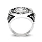LO5S166- Sterling Silver   Ring with Clear CZ   High Polished(No Plated)-2